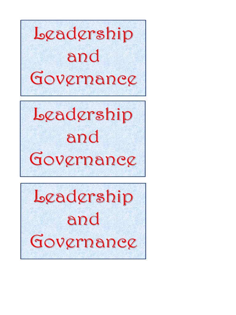 Effective Leadership and Governance Strategies | PDF