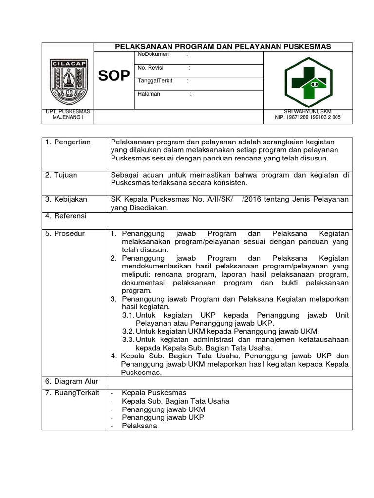 2.3.11 Ep 3 Sop Pelaksanaan Program Dan Pelayanan Puskesmas