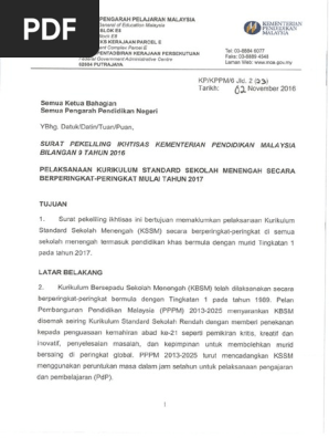 Surat Pekeliling Kewangan Berkaitan Mata Pelajaran Wajib Reka Bentuk Teknologi