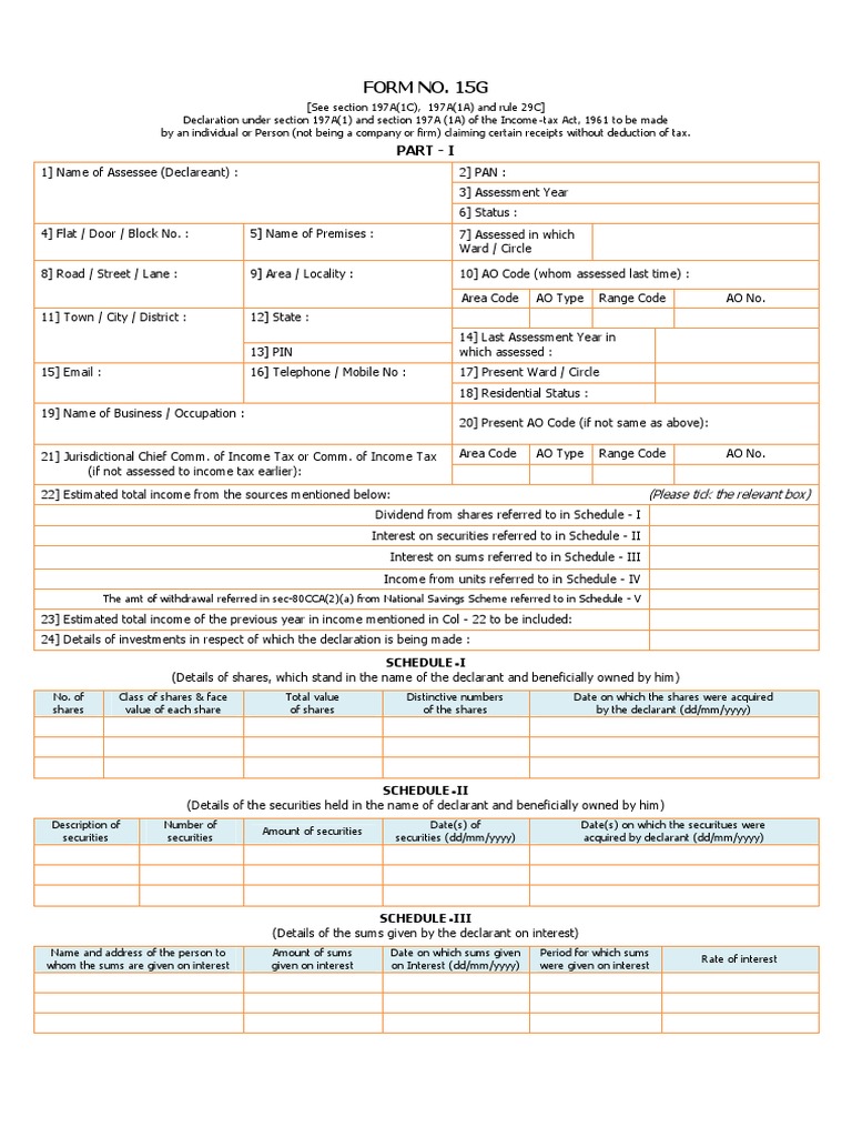 Form15g PDF | PDF
