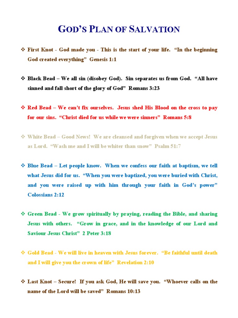 God's Plan of Salvation Beads | PDF | Religion & Spirituality