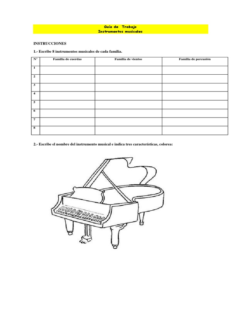 2º Básico Guia Instrumentos Musicales | PDF | Entretenimiento (general)