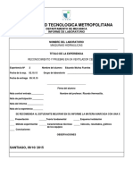 Universidad Tecnologica Metropolitana: Departamento de Mecanica Informe de Laboratorio