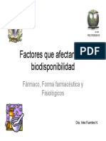 Factores que afectan la biodisponibilidad fármacos