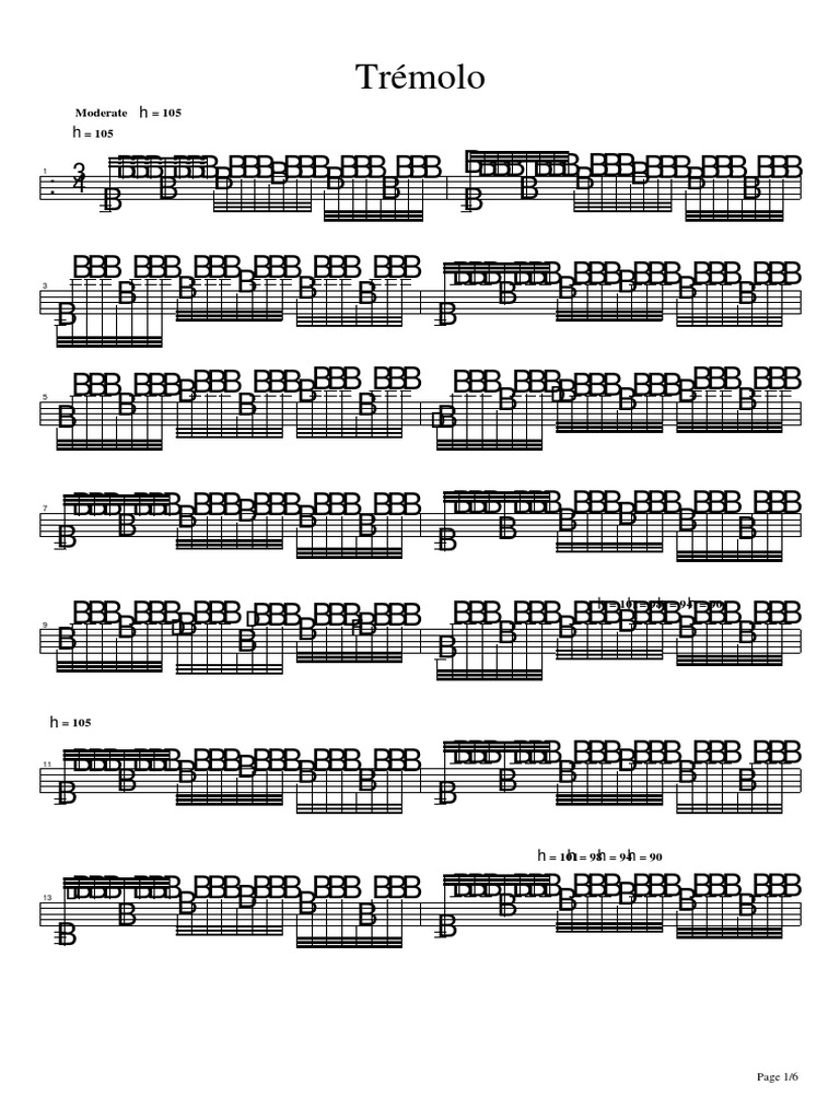 Trémolo PDF Musical Notation Musical Techniques