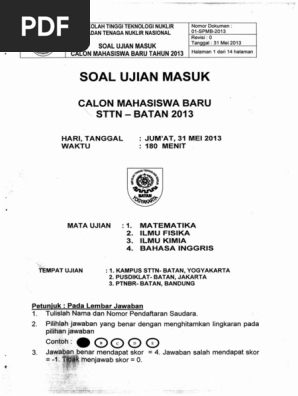 Soal Sttn 2013