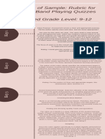 Analysis of Sample - Rubric For Concert Band Playing Quizzesintended Grade Level - 9-12