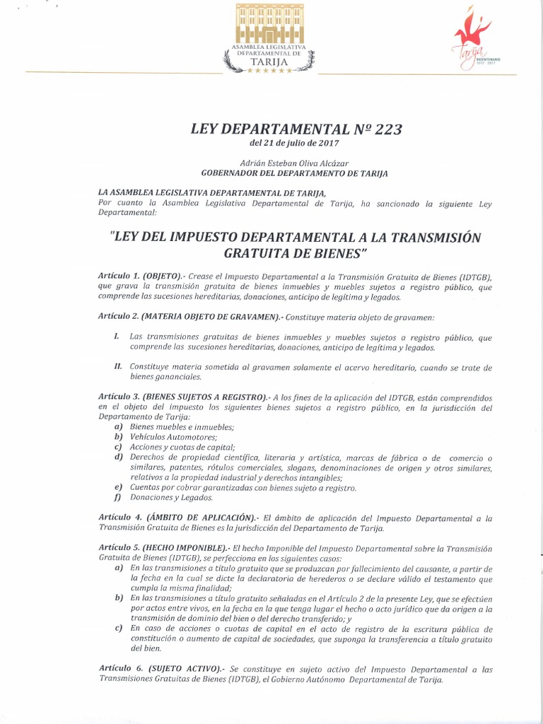 Impuesto A La Transmisión Gratuita de
