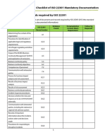 2015-01- Checklist of ISO 22301 Mandatory Documentation