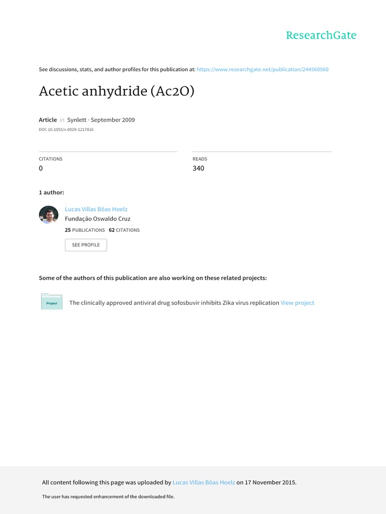 Acetic Anhydride Organic Chemistry Chemical Substances