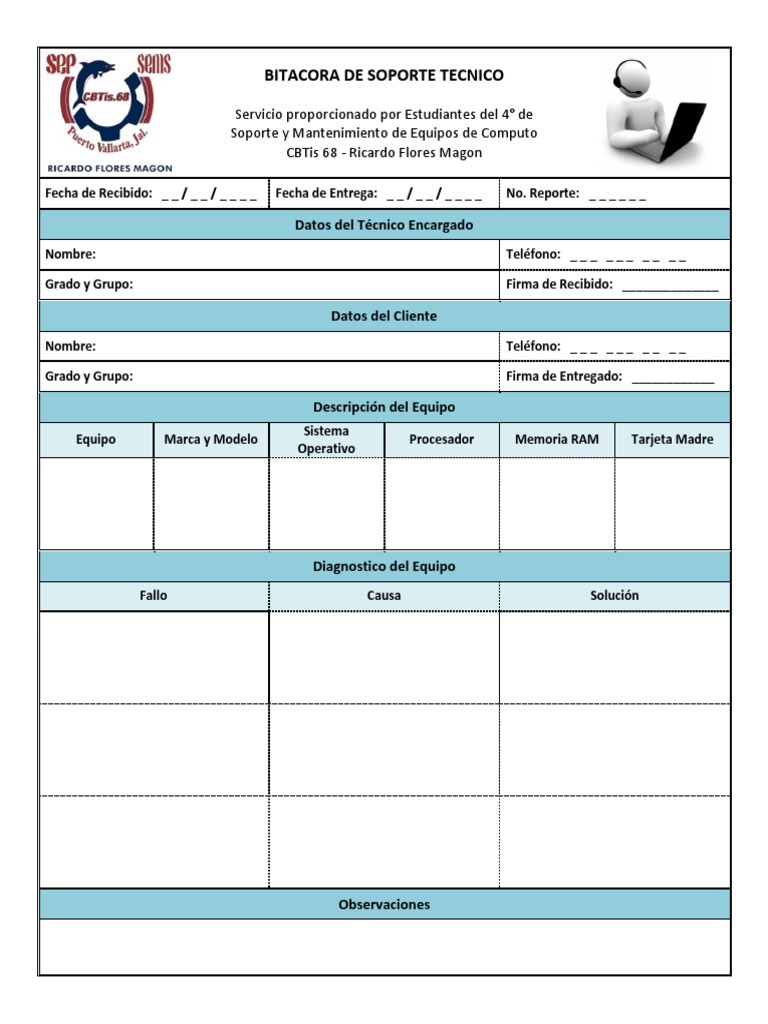 Formato para Bitacora de Soporte Técnico.docx