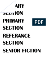Primary Section Primary Section Referance Section Senior Fiction