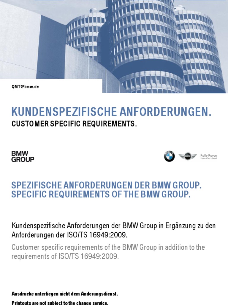 BMW Customer Specific Requirements 201403