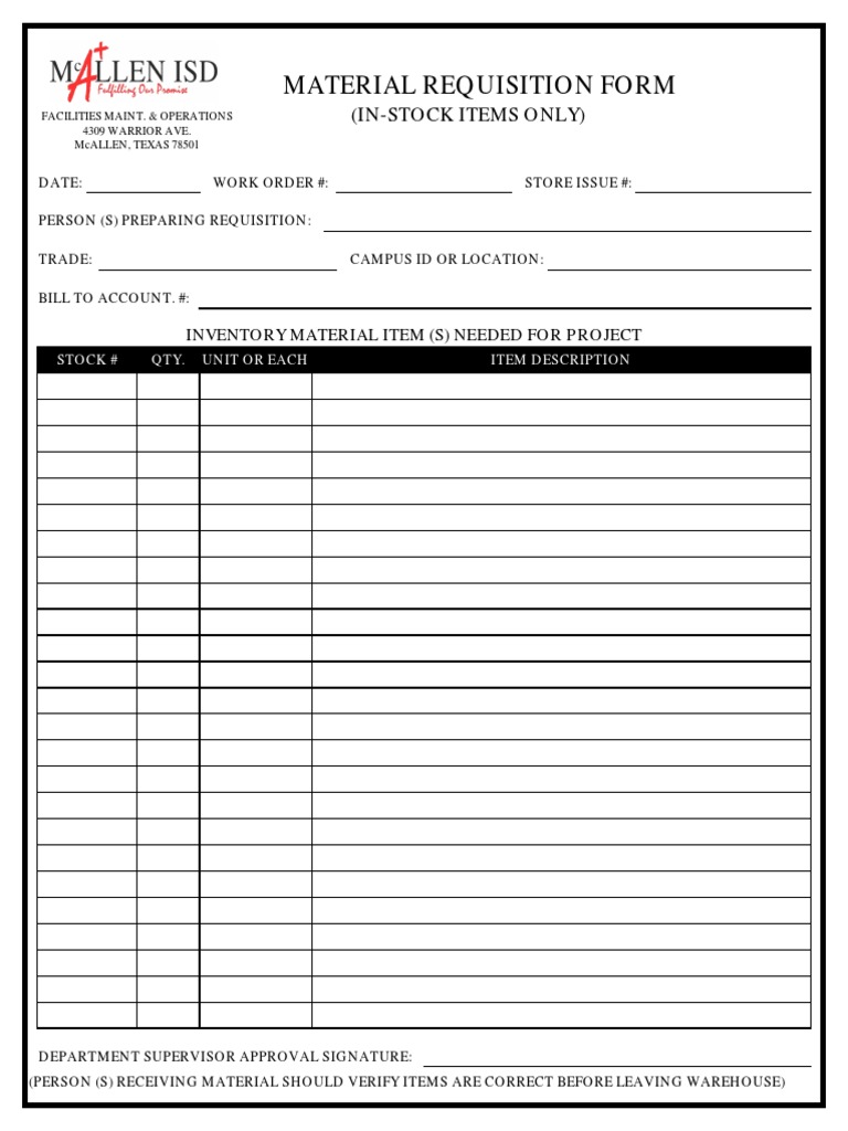 Material Requisition Form Template | PDF | Computers