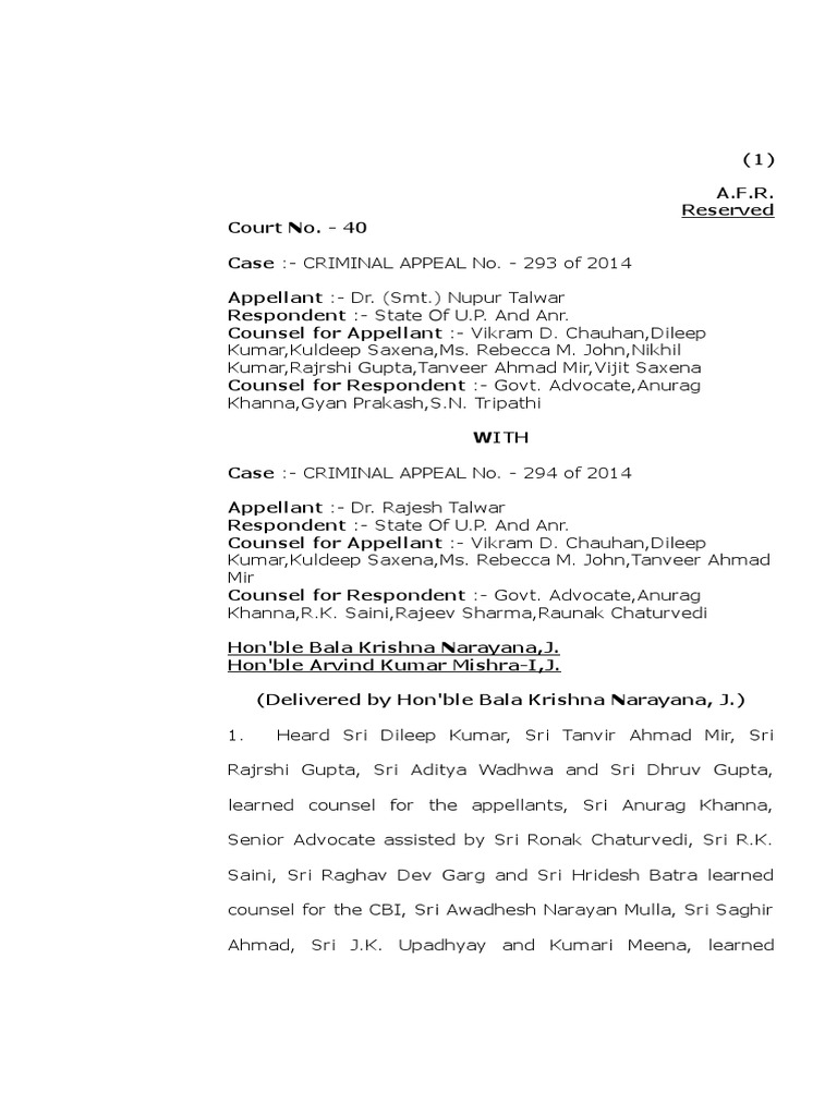 Aarushi Verdict | PDF | Violence