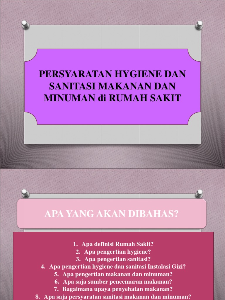 Ppt Sanitasi Dan Hygiene Makanan Dan Minuman
