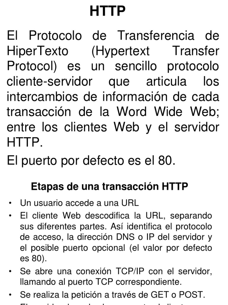 Servicio HTTP | PDF | Protocolo de Transferencia de Hipertexto | Red ...