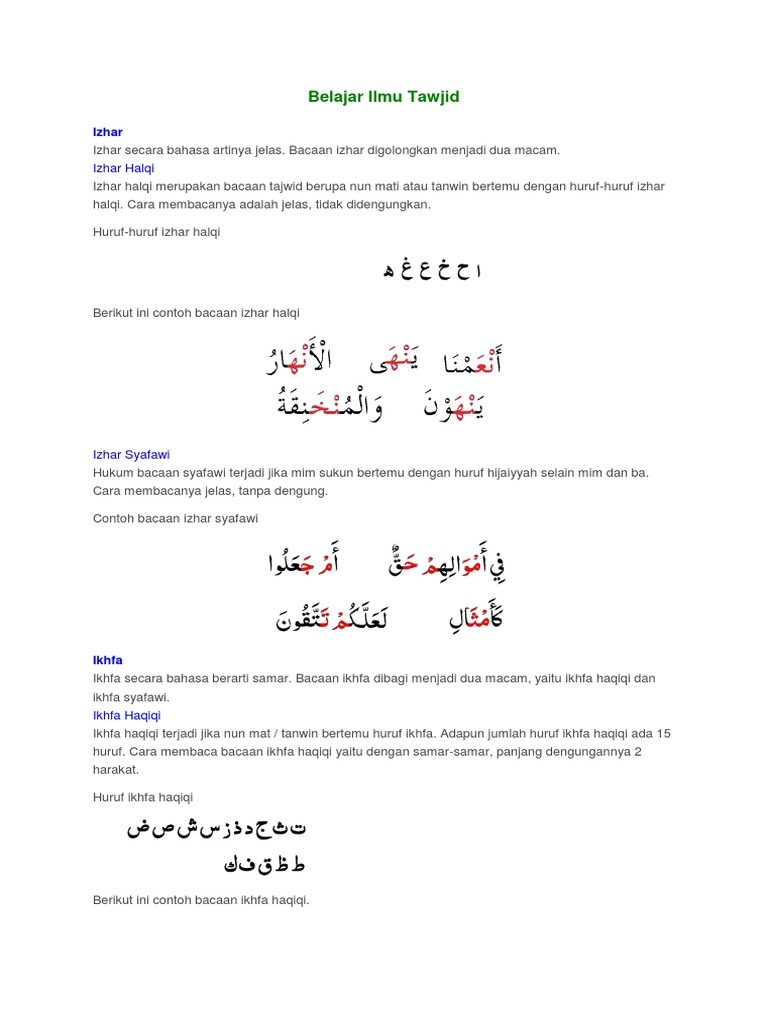 Belajar Ilmu Tawjid Pdf