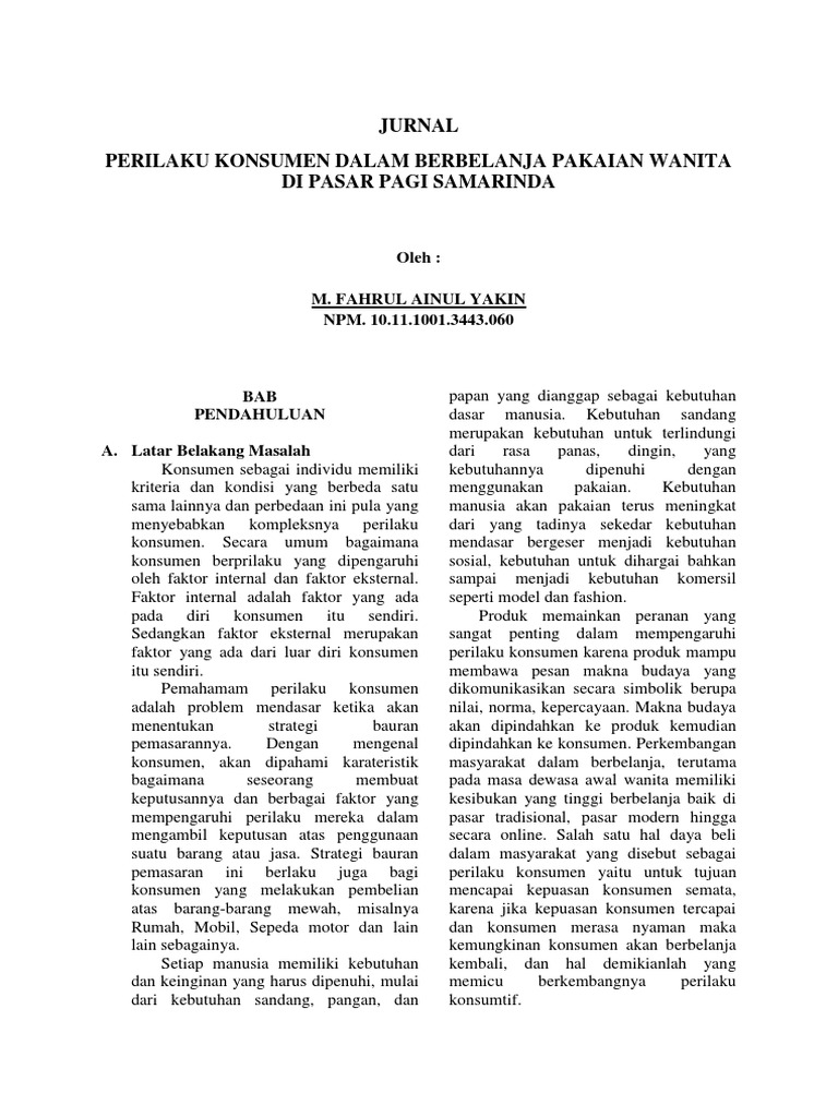 Psikologi dan Tingkah Laku Pembelian Wanita