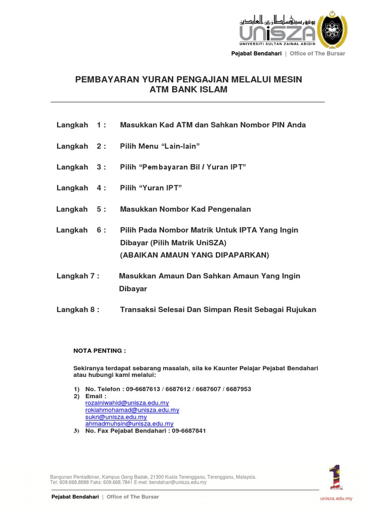 Kaedah Bayaran Melalui Mesin Atm Pdf