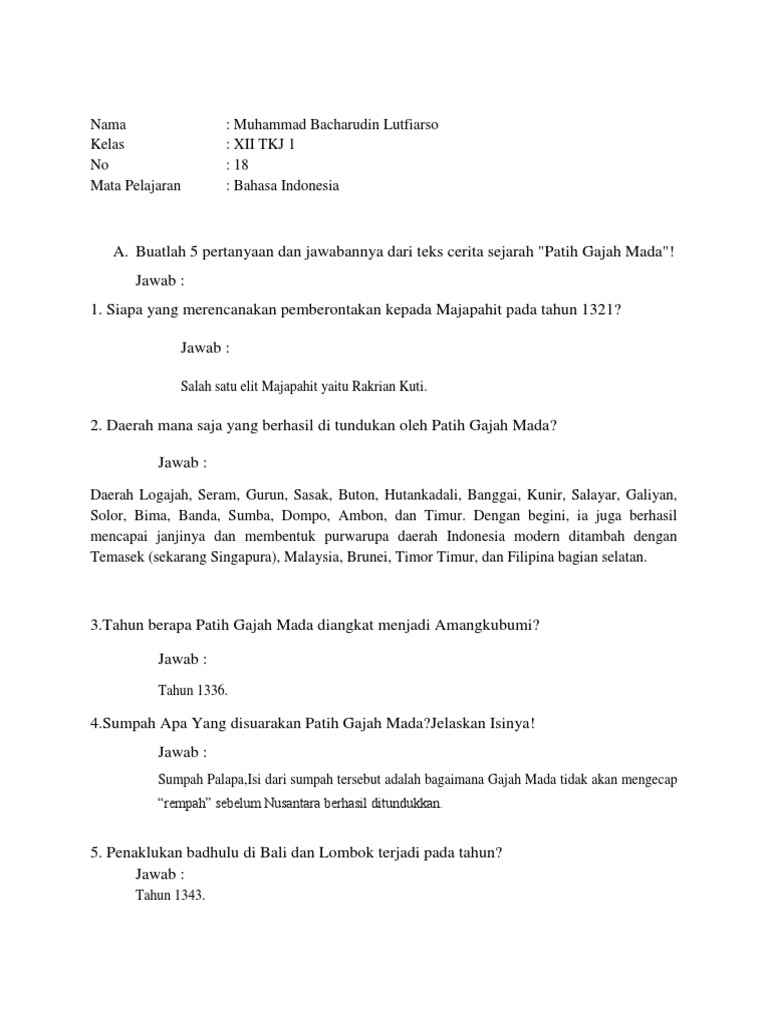 Tugas Bahasa Indonesia M Bacharrudin L Pdf