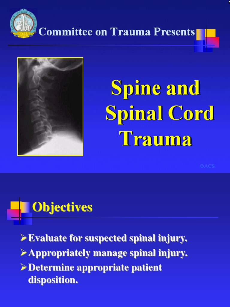 Chapter 7, Spine and Spinal Cord Trauma PDF Spinal Cord Injury