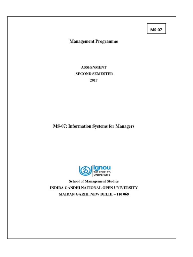 Ms07 - 2017 - II Information Systems For Managers | PDF