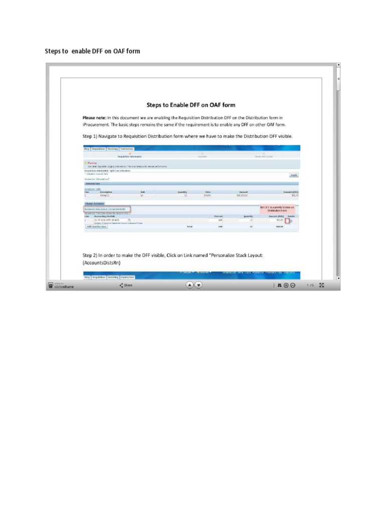 OAF Form: Enable DFF Guide | PDF