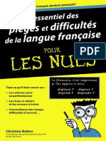 Essentiel Des Pièges Et Difficultés de La Langue Française Pour Les Nuls