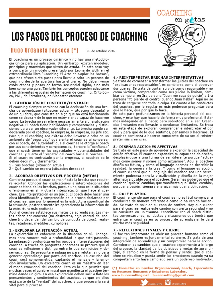 Pasos del Proceso de Coaching | PDF | Comportamiento | Aprendizaje