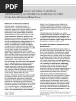 Admissibility of Electronic Evidence Document