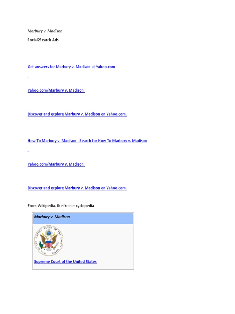 what did the supreme court's decision in the case of marbury v madison do for the supreme court apex