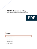 MIS 001: Information Policy: MS/PGD in Information Systems Management