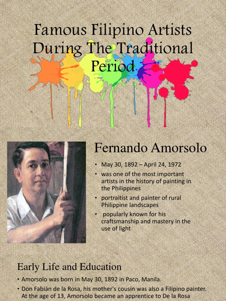 Famous Filipino Artists During the Traditional Period Paintings
