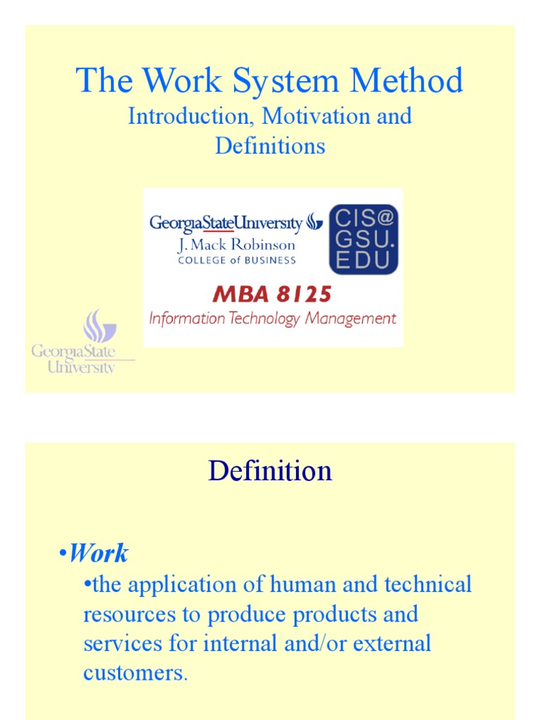 Work Systems Method | PDF | System | Strategic Management