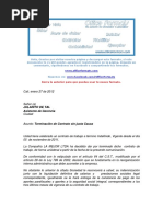Modelo Carta Terminacion Contrato a Termino Fijo  Labor 