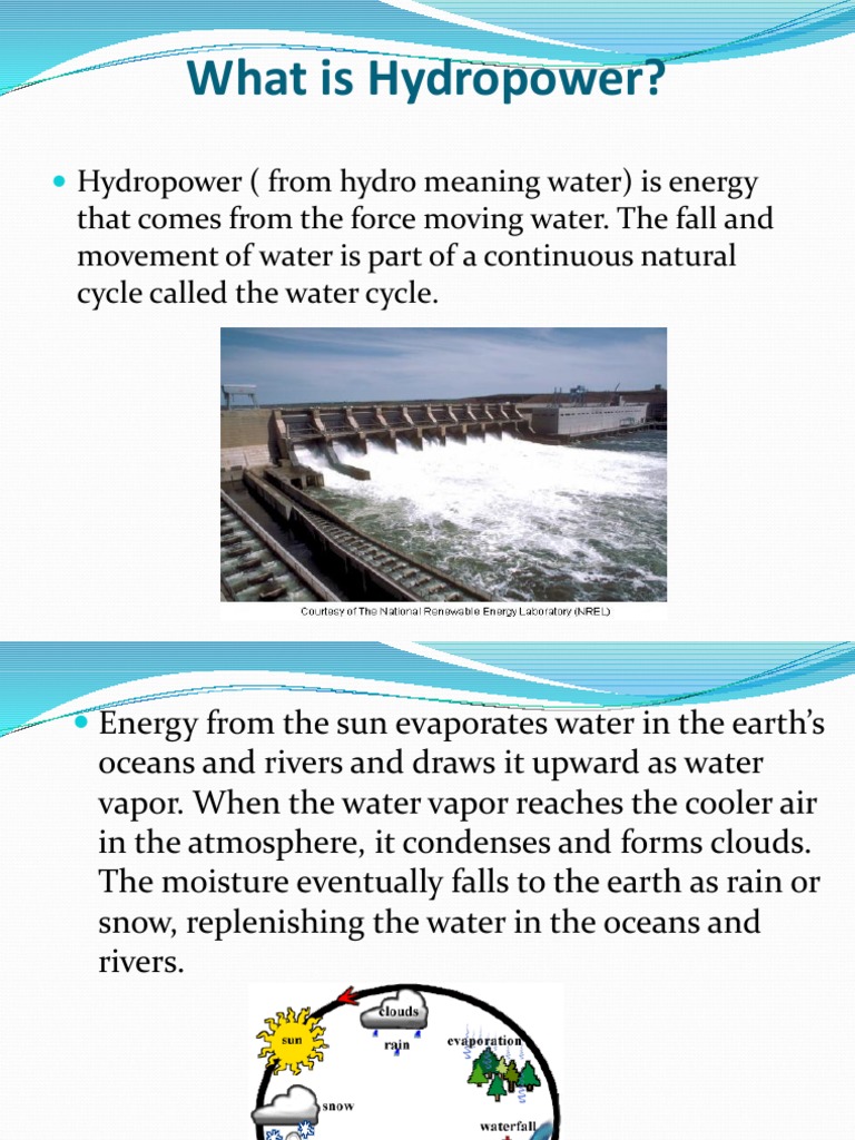 Hydropower Power Point Presentation Hydroelectricity Reservoir