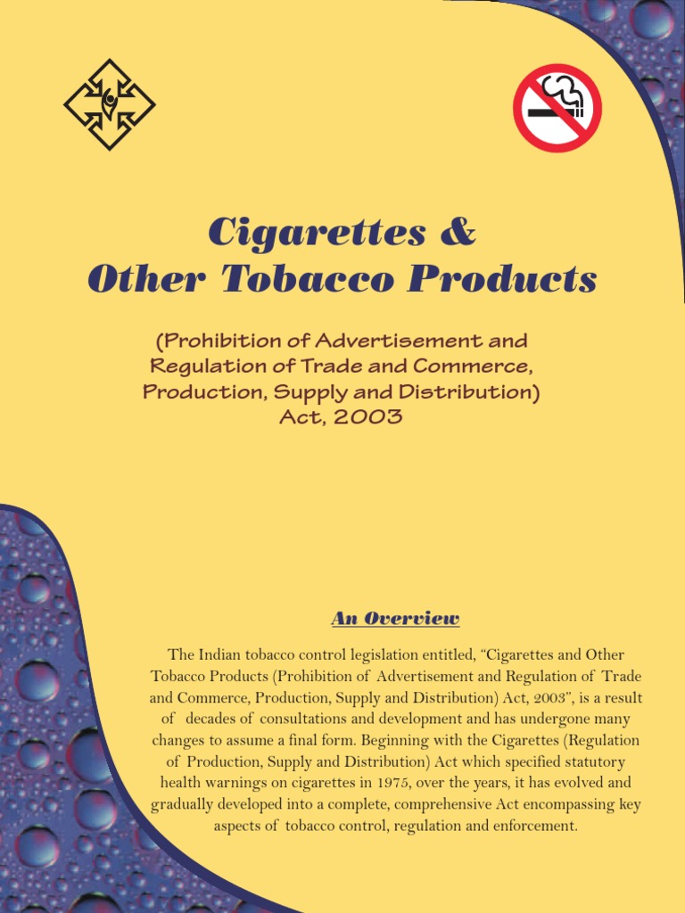 Overview of COTPA 2003 Regulations | PDF | Cigarette