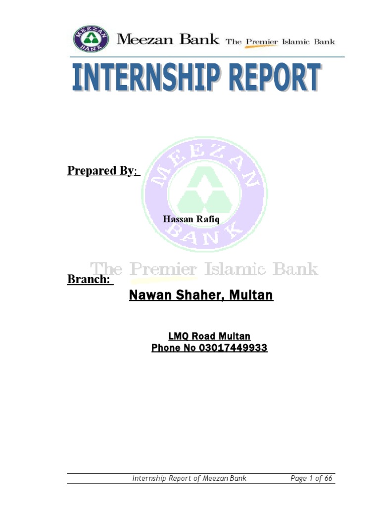 Final Internship Report For Subbmission Islamic Banking And Finance Marketing Research