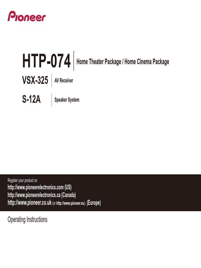 Htp 074 En Operating Instructions Loudspeaker Hdmi