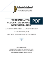 Determinants of Accounting Innovation Im
