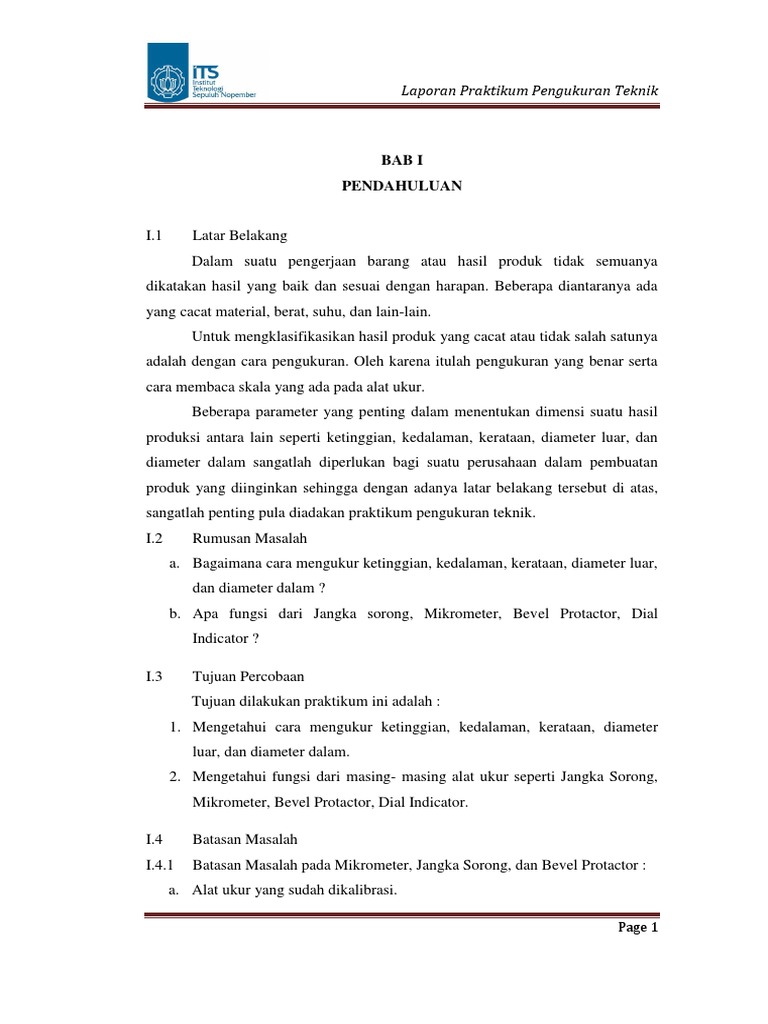 Contoh Laporan Praktikum Jangka Sorong Dan Mikrometer