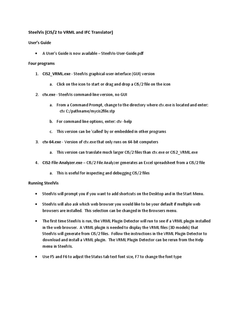 SteelVis README FIRST PDF | PDF | Command Line Interface | Computer ...