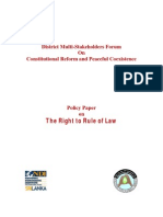 Policy Paper on the Right to Rule of Law
