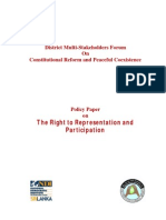 Policy Paper on the Right to Representation and Participation