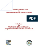 Policy Paper on the Right to Efficient, Effective, Responsive and Accountable Governance