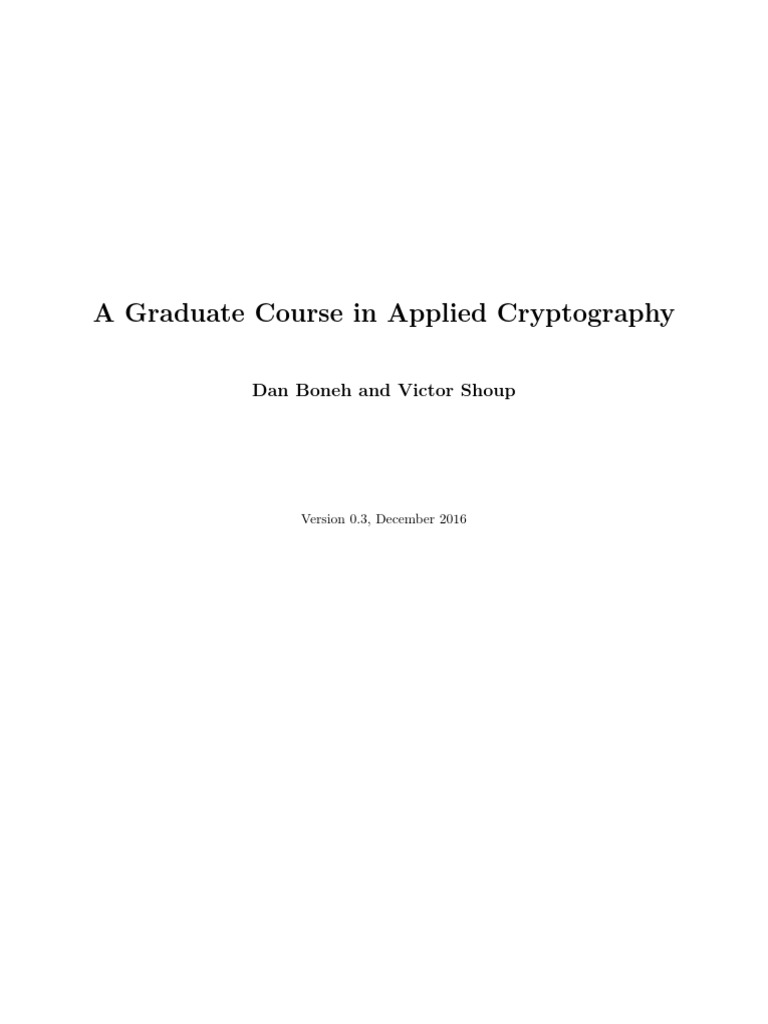 Cryptography Dan Boneh | PDF | Cryptography | Crime Prevention