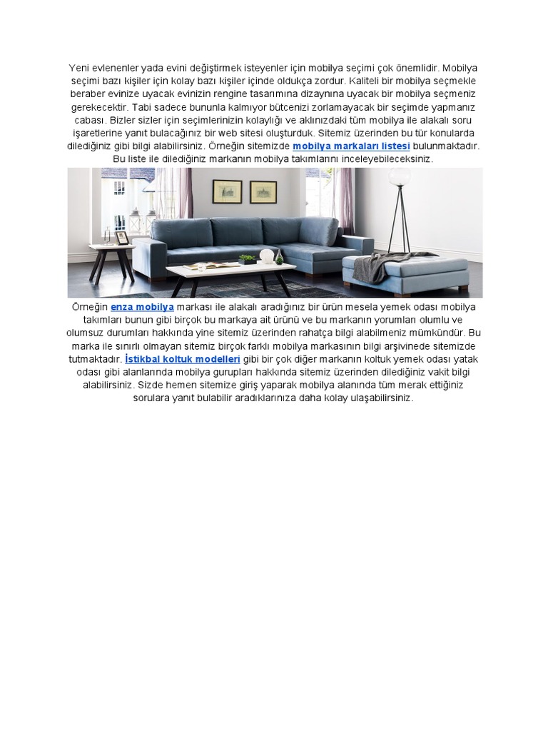 mobilya markaları listesi