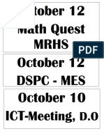 October 12 Math Quest Mrhs October 12 DSPC - Mes October 10 Ict