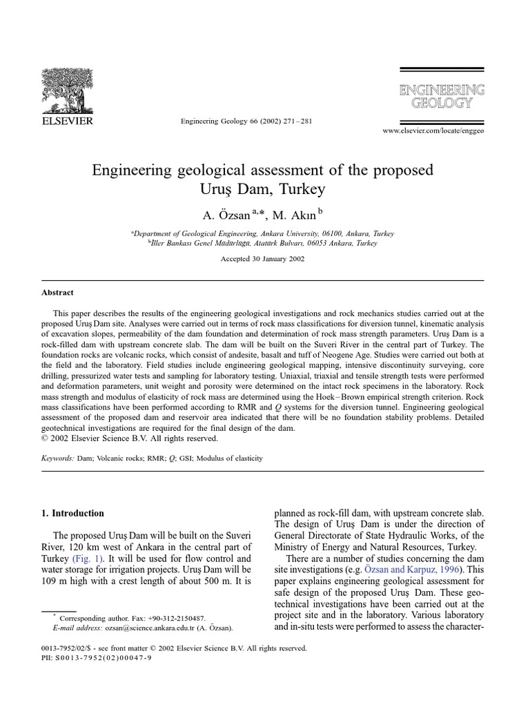 Engineering Geological Assessment of The PDF | PDF | Strength Of ...